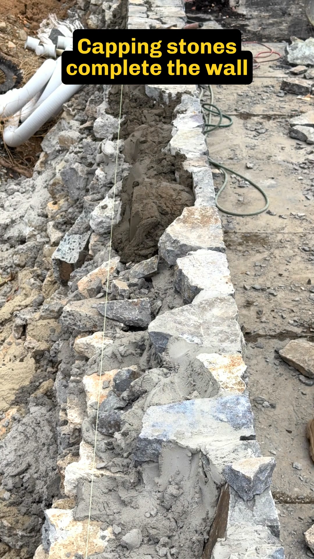 Repost: capping a blue stone wall I completed in January.#stonework # ...