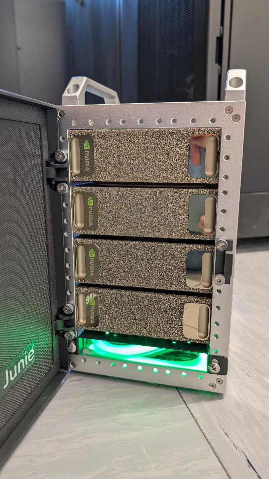 Four DGX Spark in their own rack 