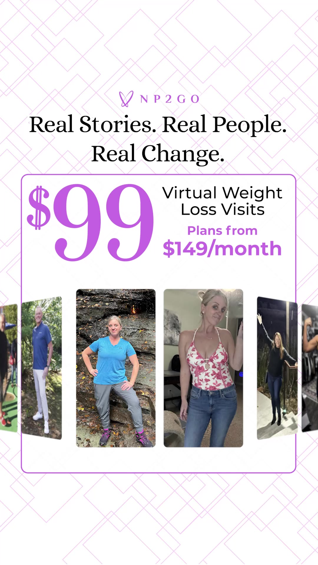 Real Stories. Real People. Real Change. 📉, GLP-1 medications are about more than a number. Our patients are seeing the impact where it matters most:, 🔋 More energy & better sleep, 🦴 Less joint 