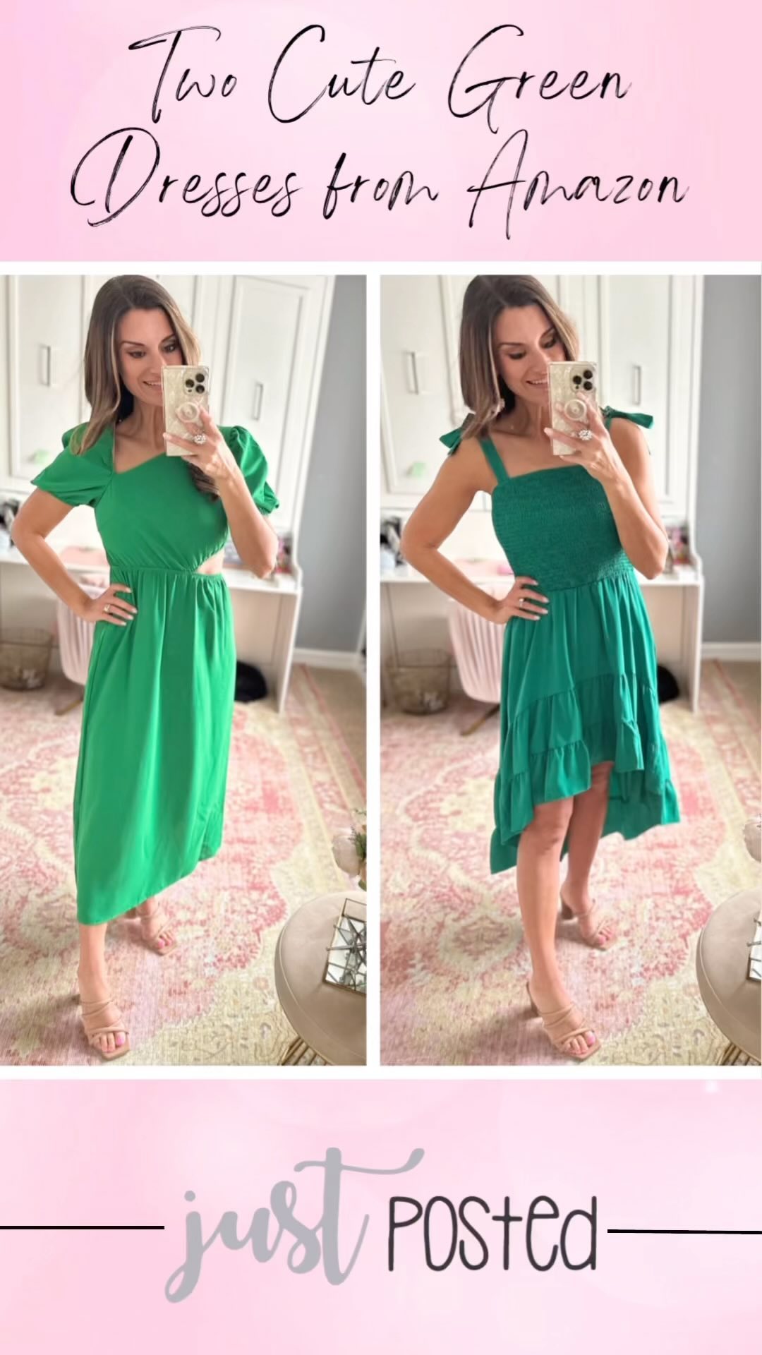 green summer dress amazon This is giving all the vibes 💚✨ Such a fun color and SO cute with the raffia bag!! Comment “LINK” to shop! BASIC-40