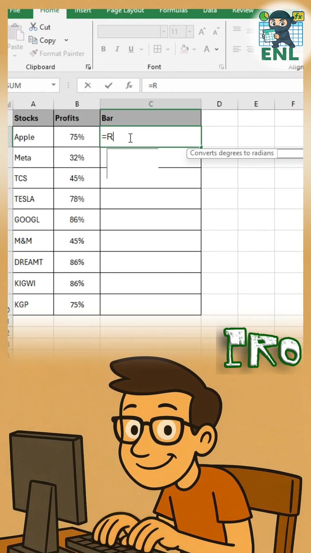 In-Cell Mini Bar Charts: From Point-and-Click to VBA excelProTips Build ...