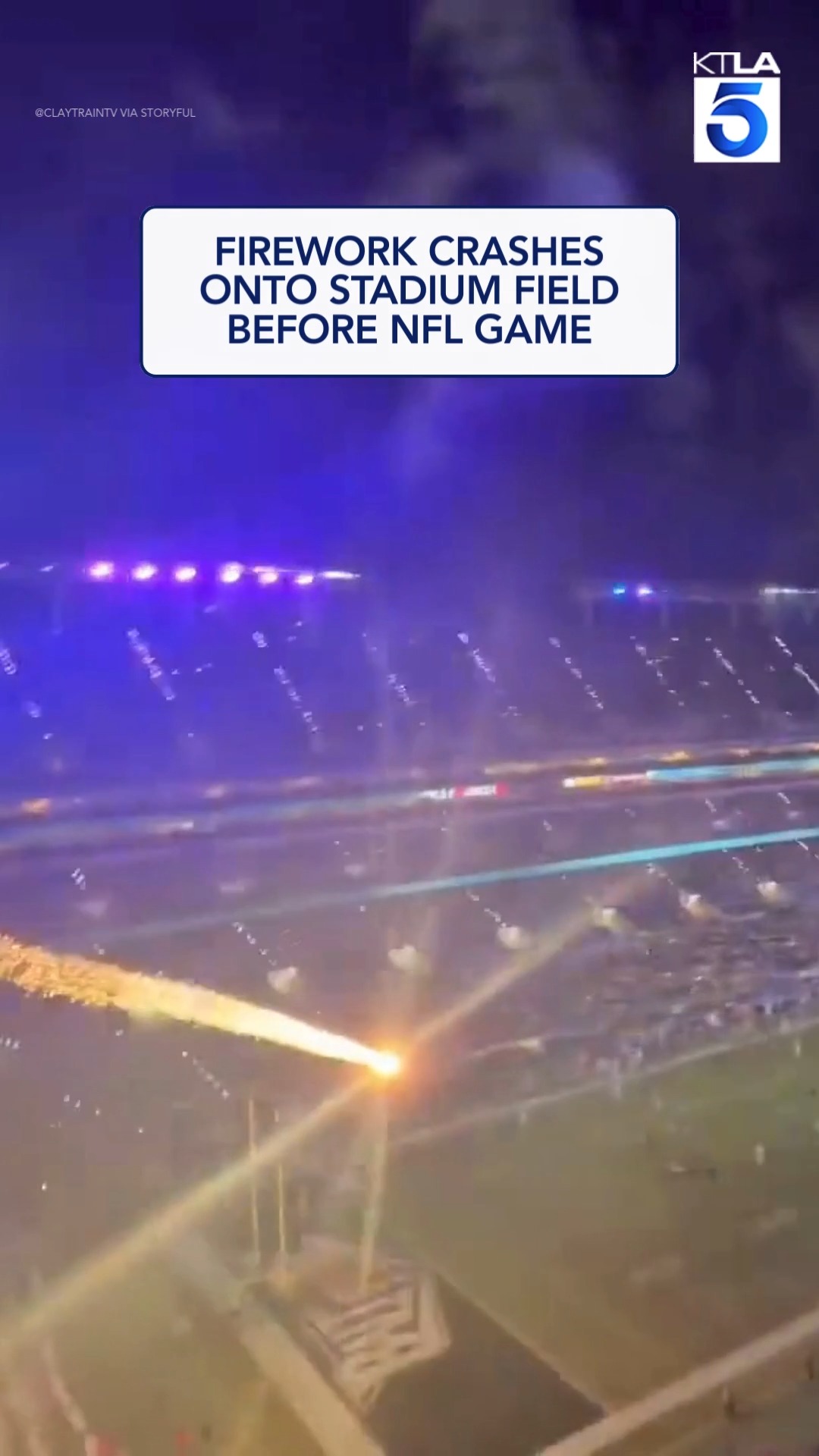 A rogue firework crashed onto the field at a Baltimore stadium before ...