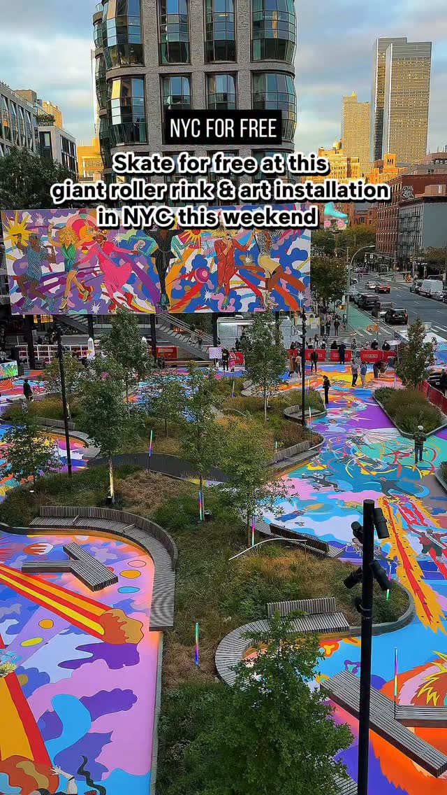 Skate for free at this giant roller rink & art installation in NYC this ...