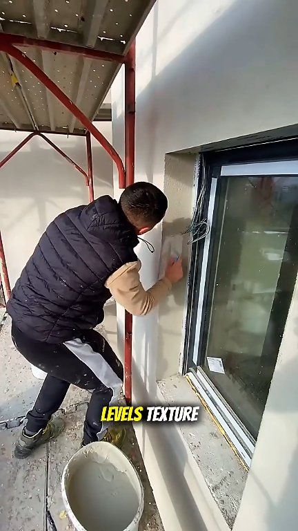 Perfect Exterior Wall Plastering Technique Using Sponge Float Window ...