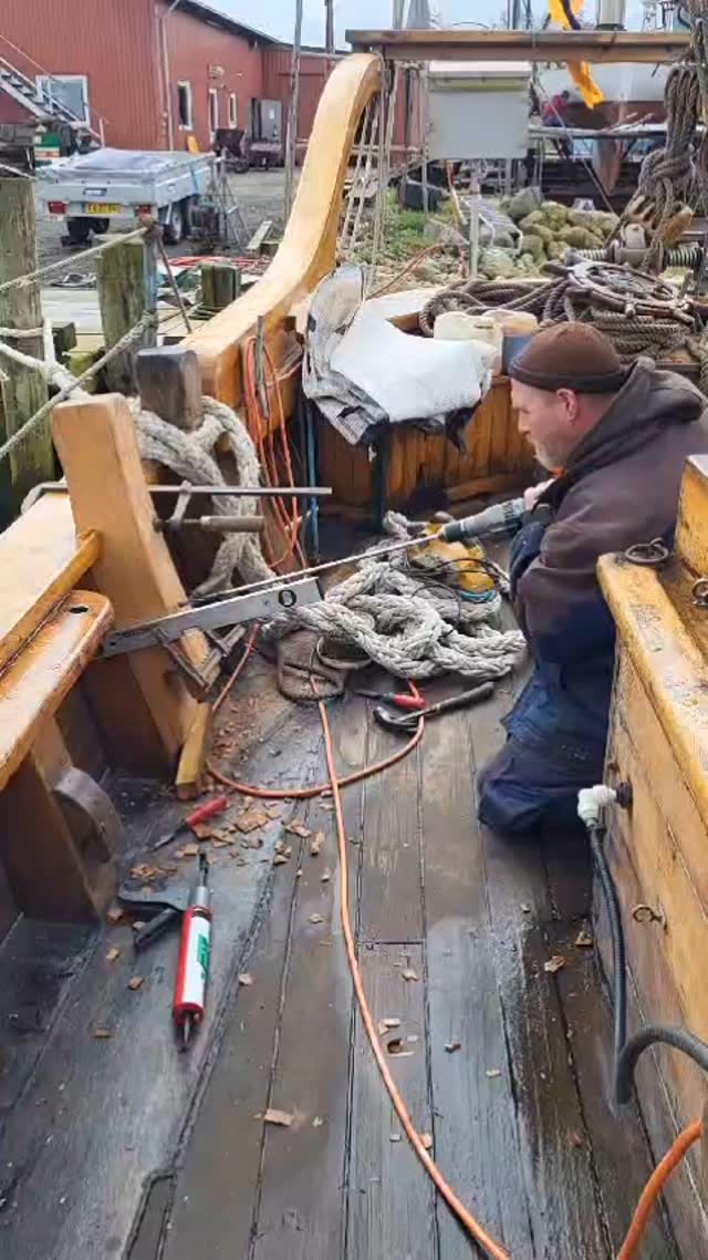 Werftzeit der DAGMAR AAEN auf der der C.j. Skibs-og Bådebyggeri Werft ...