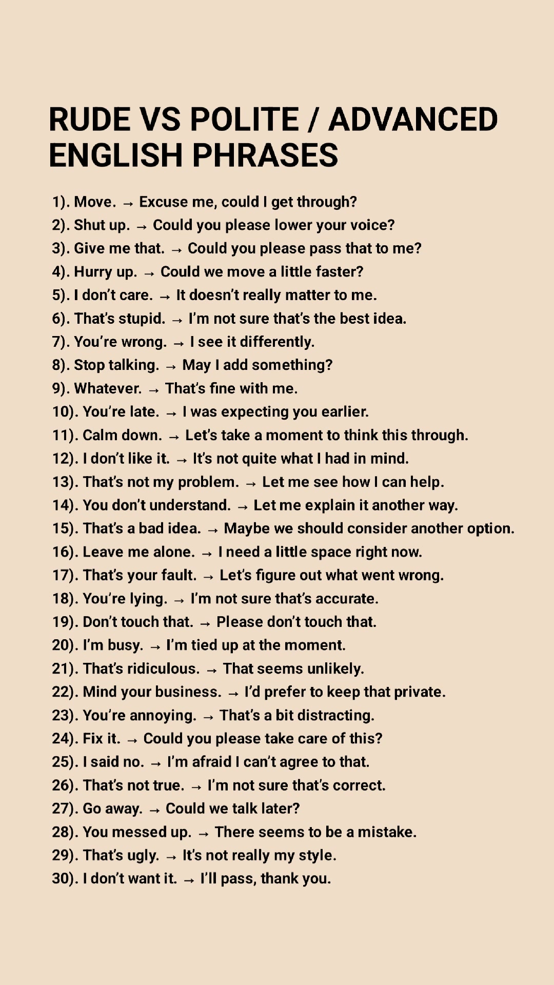 Rude vs Polite / Advanced English Phrases. | English Speaking | Facebook