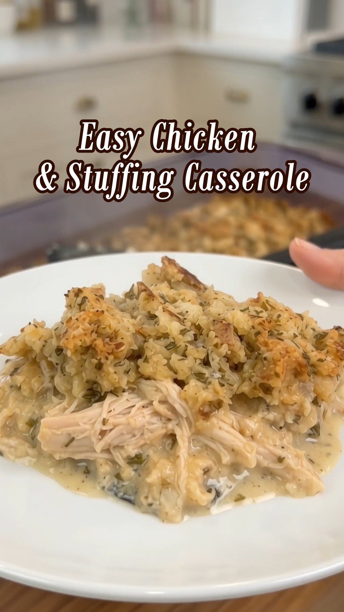 Easy Chicken and Stuffing Casserole: Creamy, Cozy, and Ready in 40 Minutes!, Tender shredded chicken, creamy chicken soup, and savory herb stuffing come together in this simple family-friendly 