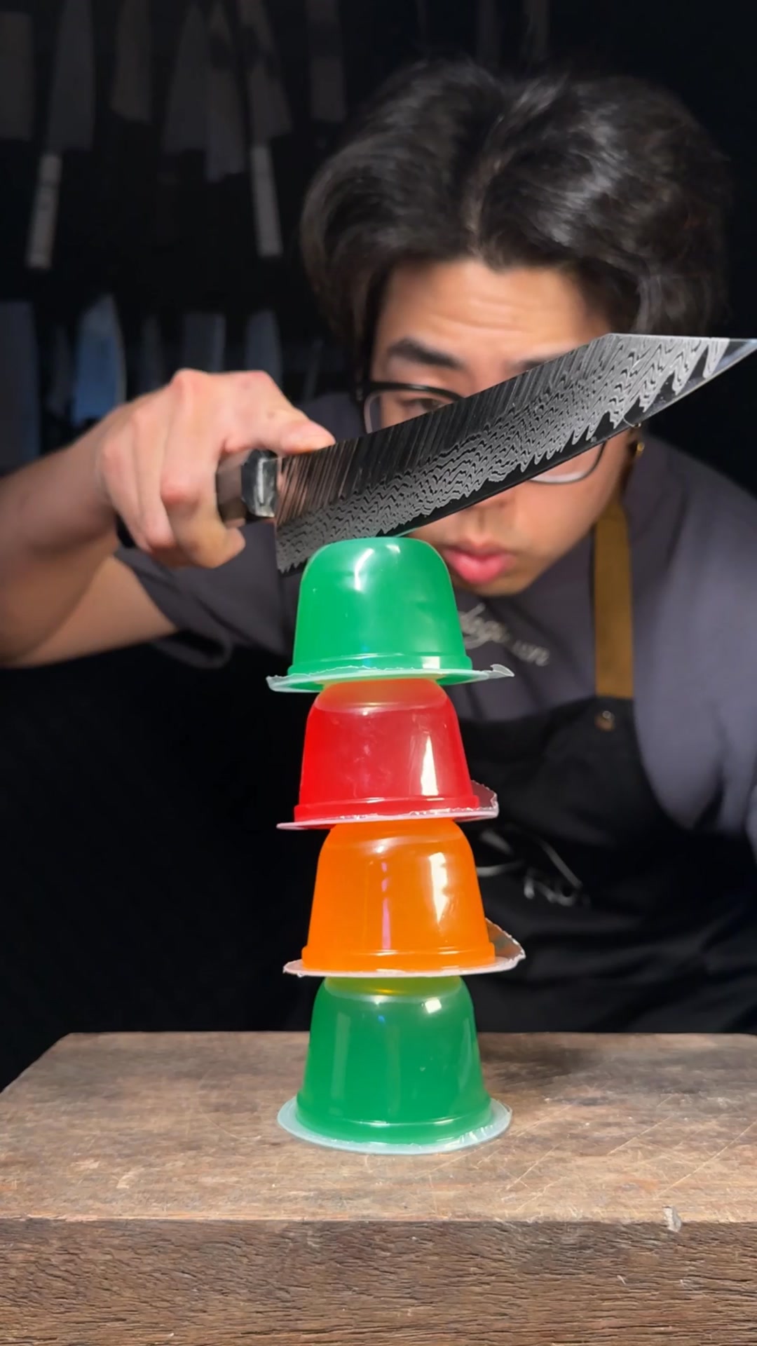 Jelly stack sharpness test! #fyp #knife #satisfying #knifesharpening # ...
