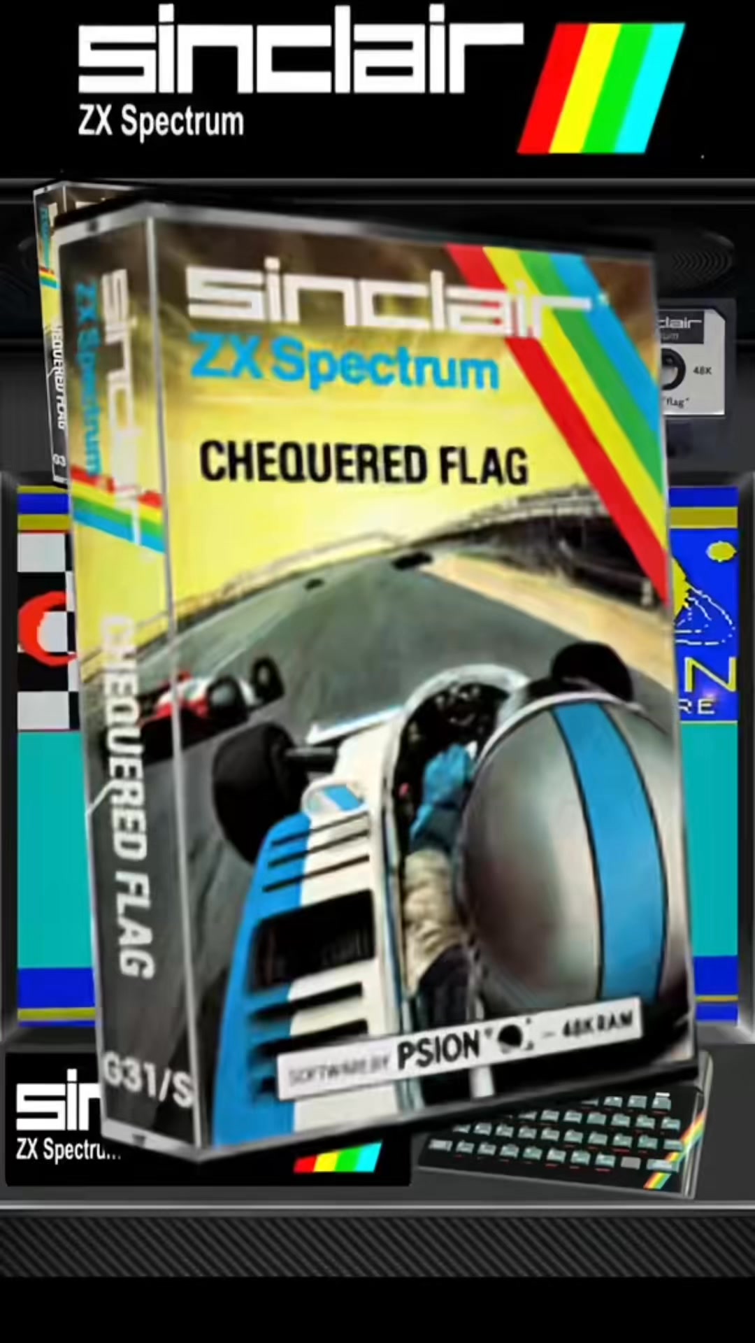 Chequered Flag on the ZX Spectrum #zxspectrum #racinggame