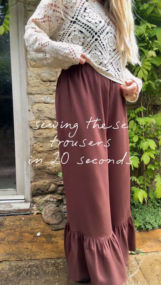 fancy pants 🪡🤎🌷 adding ruffles is such an easy way to