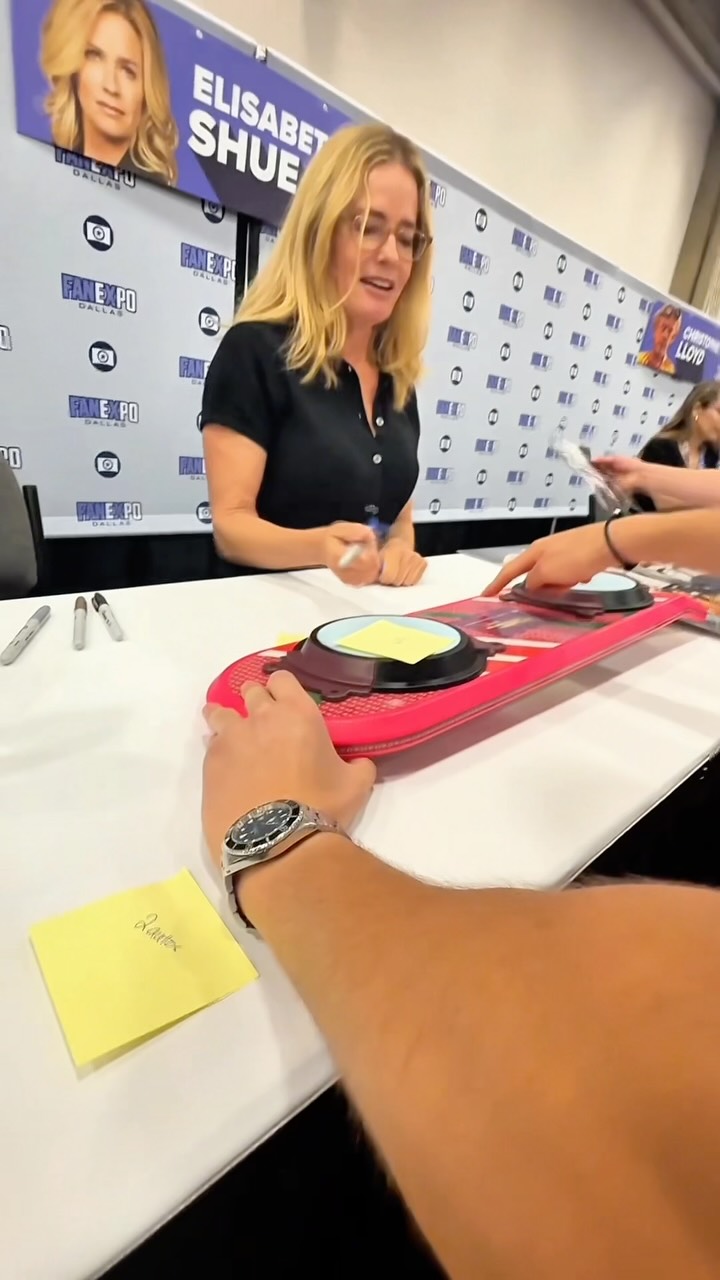 Back to the Future hoverboard signed by the cast