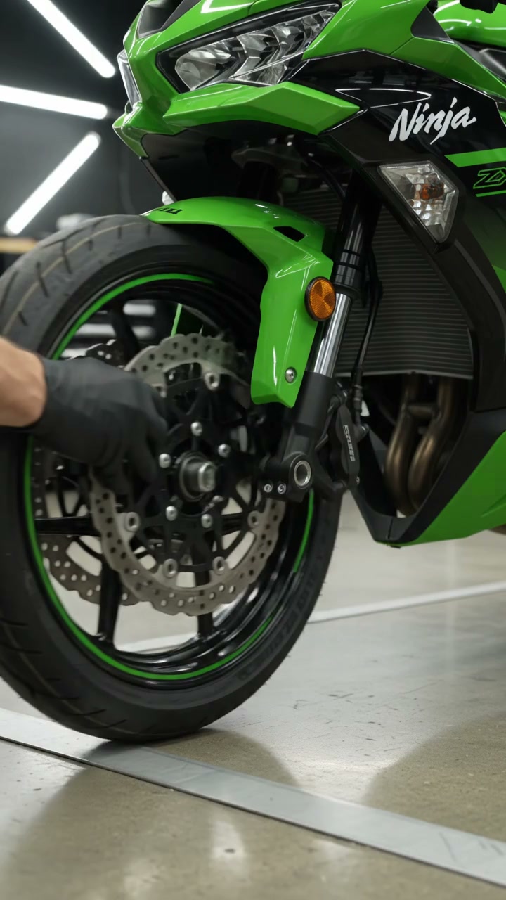 Built for the curves. 🏍️ Kawasaki Ninja ZX-6R — ready to attack