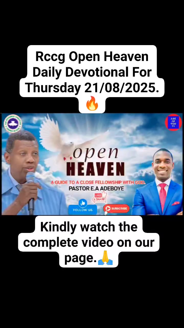 Rccg Open Heaven Daily Devotional For Thursday 21/08/2025.💯🔥🙏 Topic ...