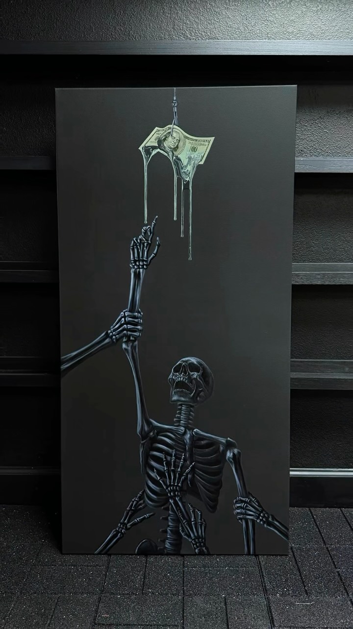 Get rich or d*e trying #art #acrylicpainting #modernart #money