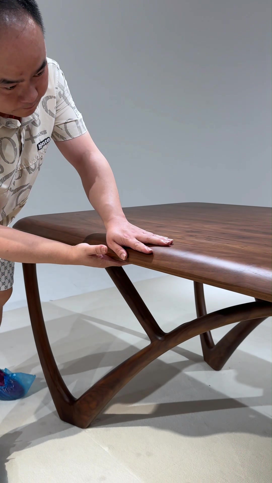 Wooden finished table design Solid wood table Smooth and natural ...