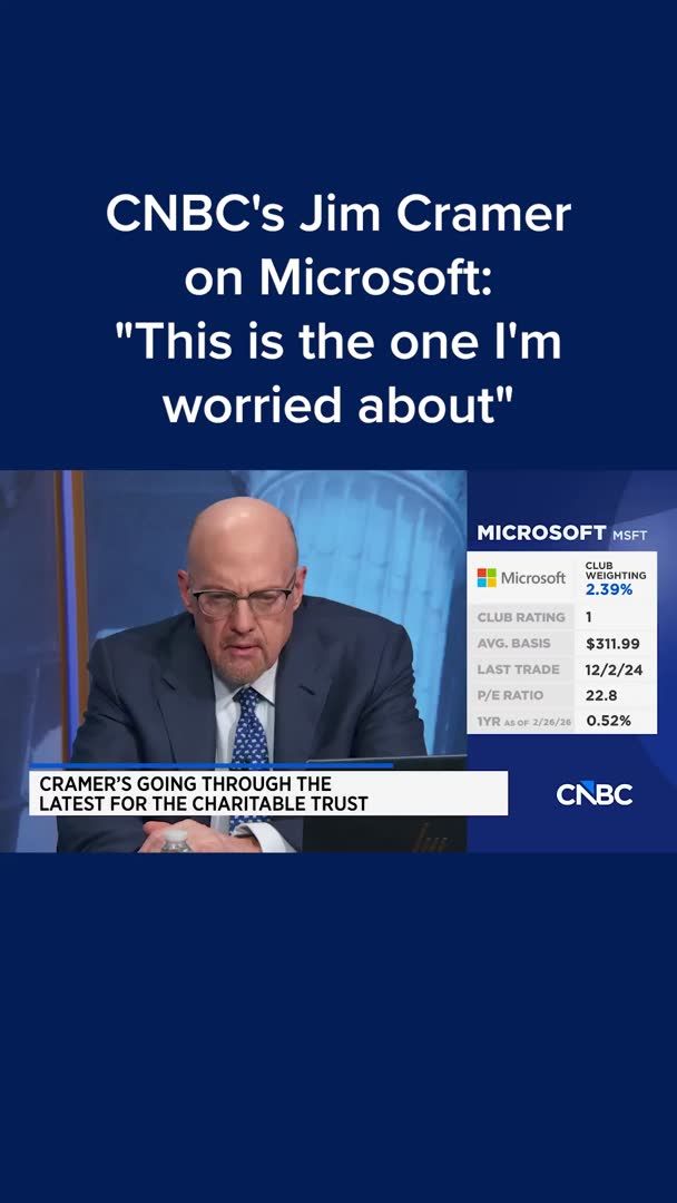 CNBC’s Jim Cramer explains why Microsoft is the stock he is “worried ...