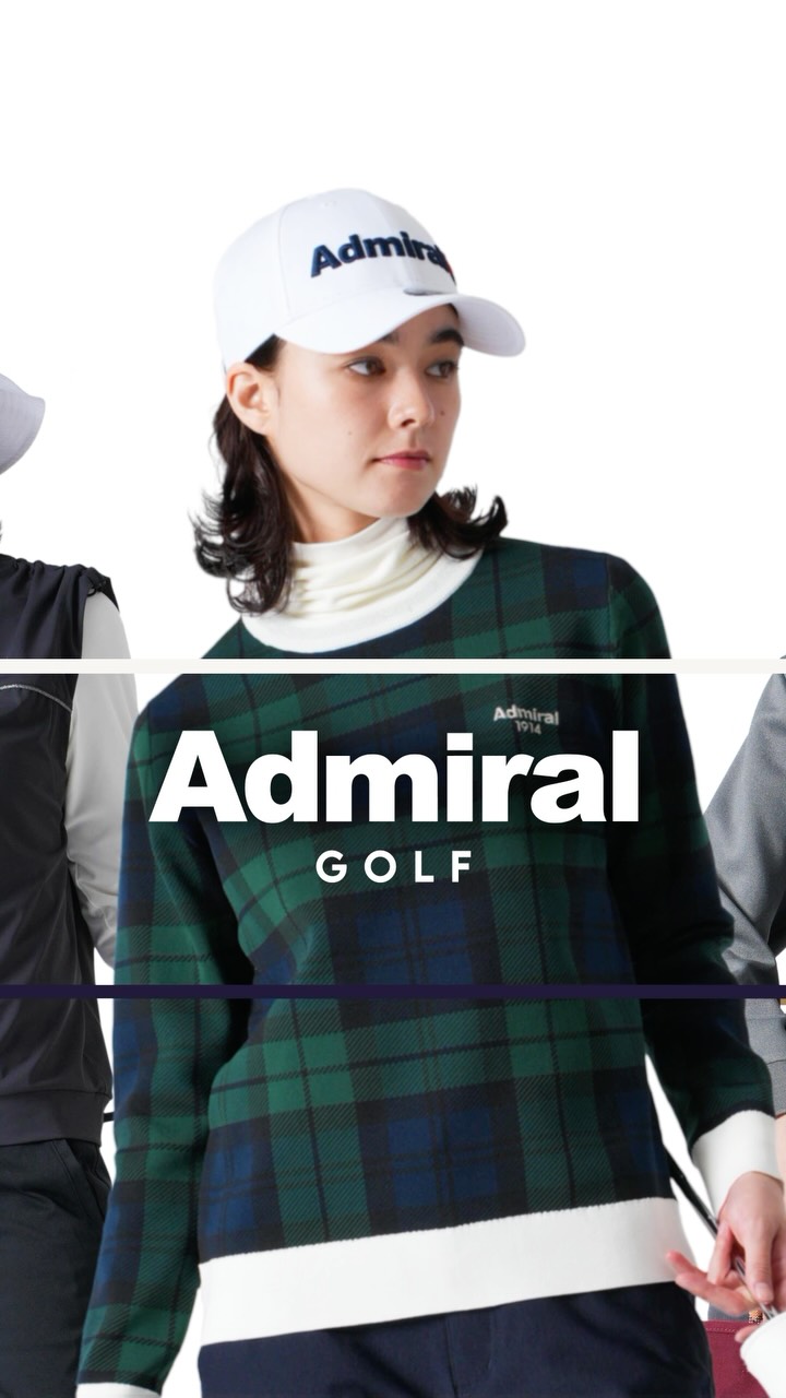 Admiral Golf 2026FW Collection グレーのロゴスウェットやタータン