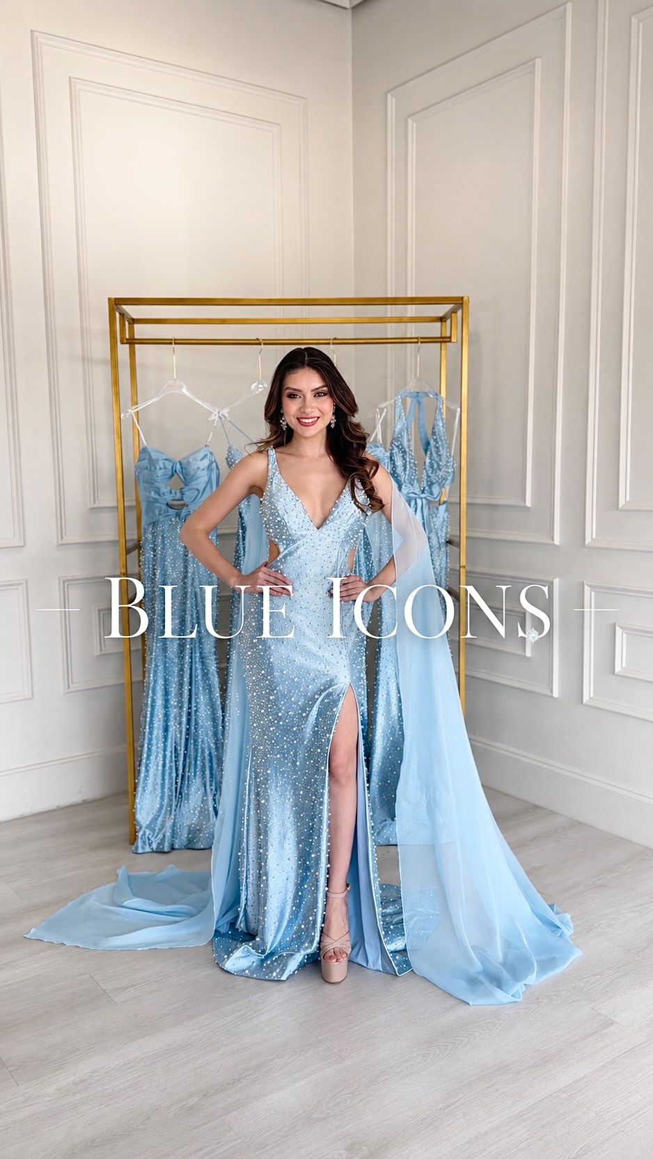 BLUE ICONS 🩵A blue dress just hits different, so many good ones waiting for you at GAUTIER💎, 👗 Visit the LARGEST dress store in TEXAS!, 📍 10515 IH-10, San Antonio, TX, 🌐 www.gautierdresses.com, 