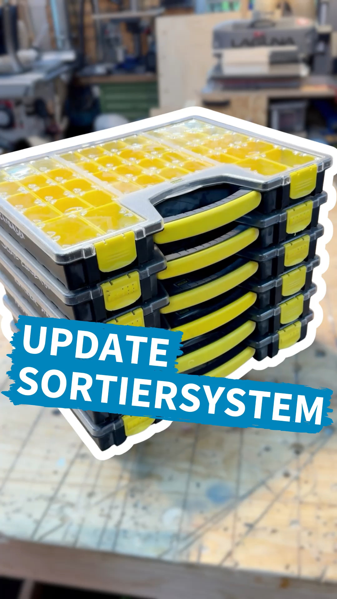 Johannes gibt ein kleines Update zu seinem Sortiersystem. 🔧📦 Die praktischen Boxen sind aktuell nämlich gar nicht so leicht zu bekommen. Mit etwas Glück hat er jetzt aber sechs Stück gebraucht