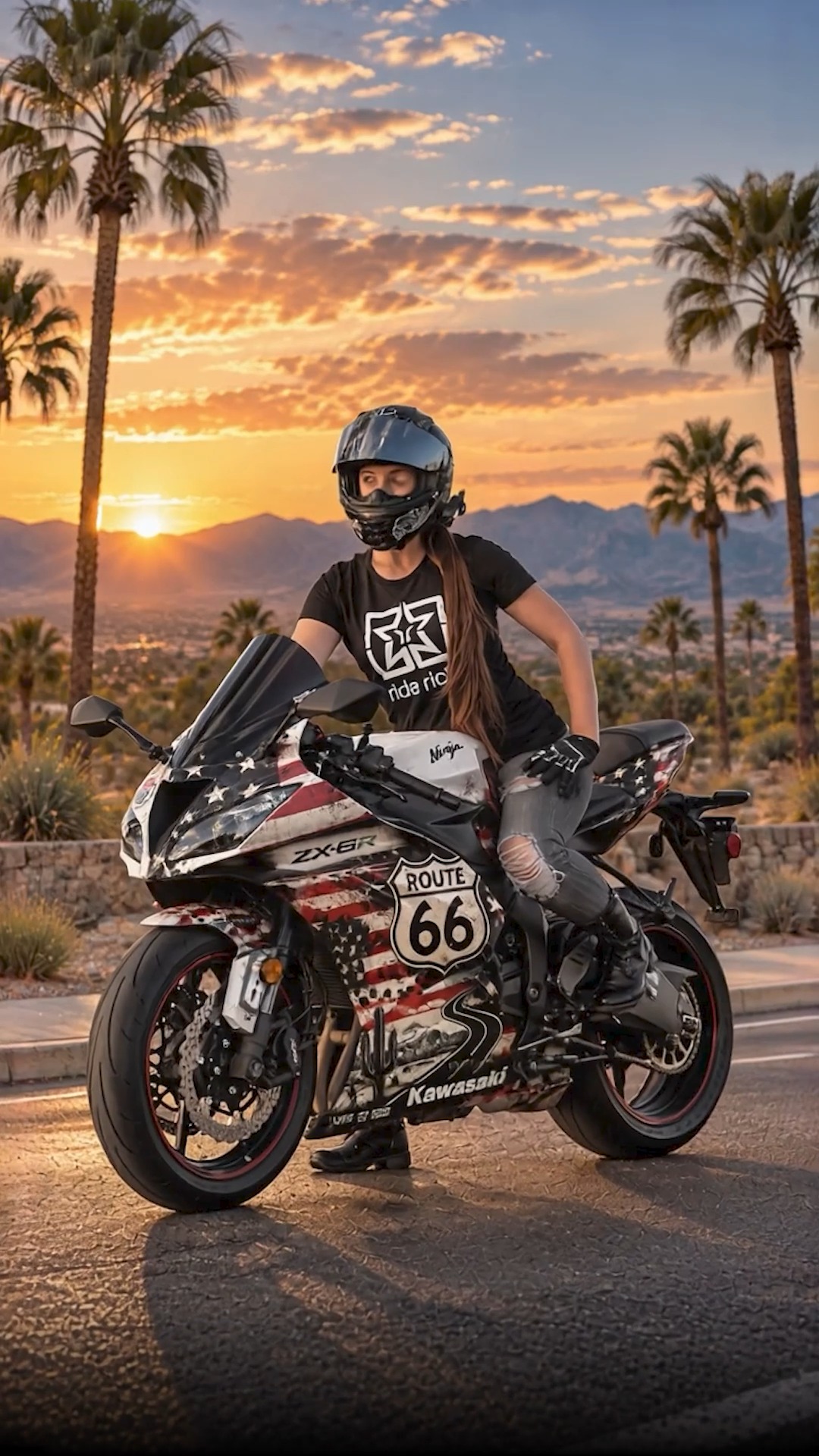 This Kawasaki ZX-6R gets a Route 66-inspired vinyl wrap