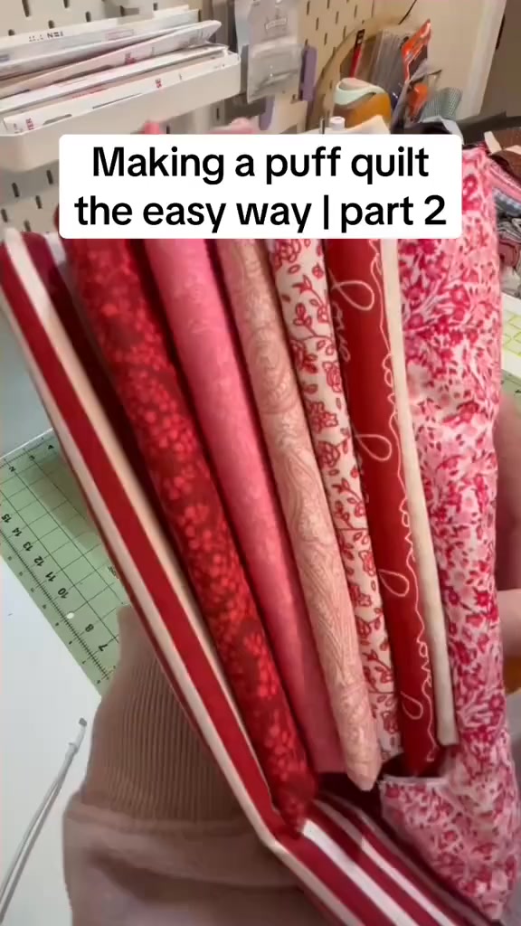 Part 7 | My valentine’s day puff quilt is coming along beautifully ...