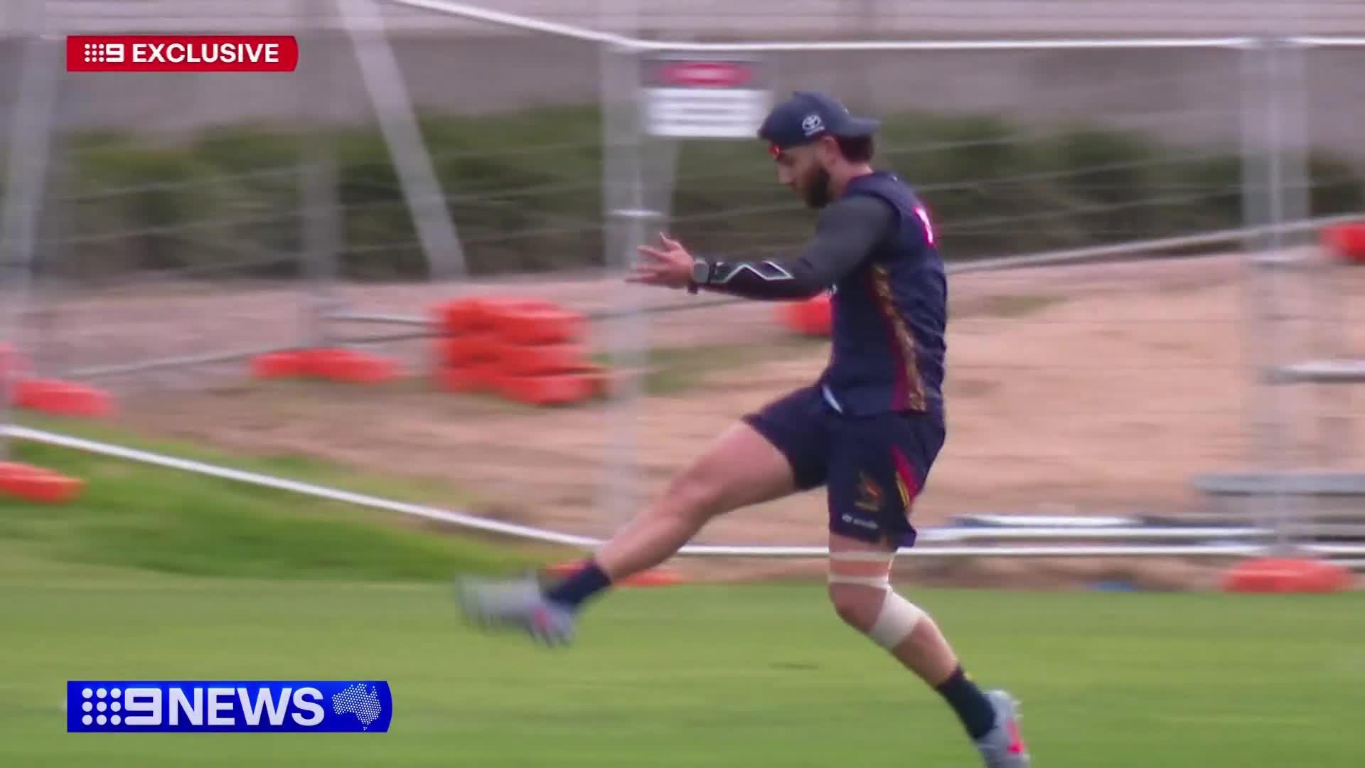 #9News was at today's Crows training session and witnessed star forward ...