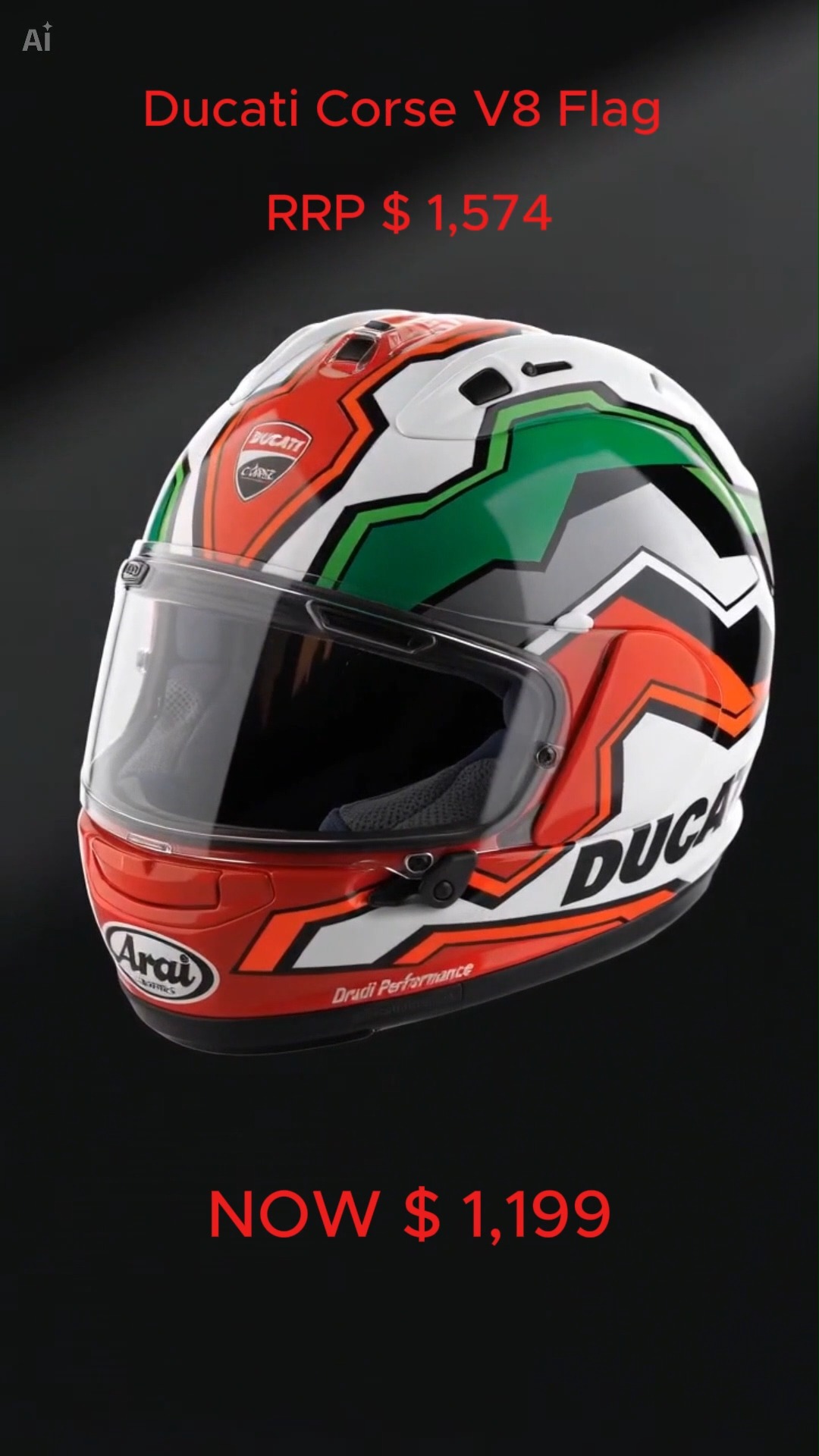 arai ducati helmets australia Corse V8 Corsair-X Helmet by (98108854x)  Seacoast Sport Cycle the advanced opening mechanism derived from the car industry and excellent ventilation Buy Motorcycle Helmets Online -