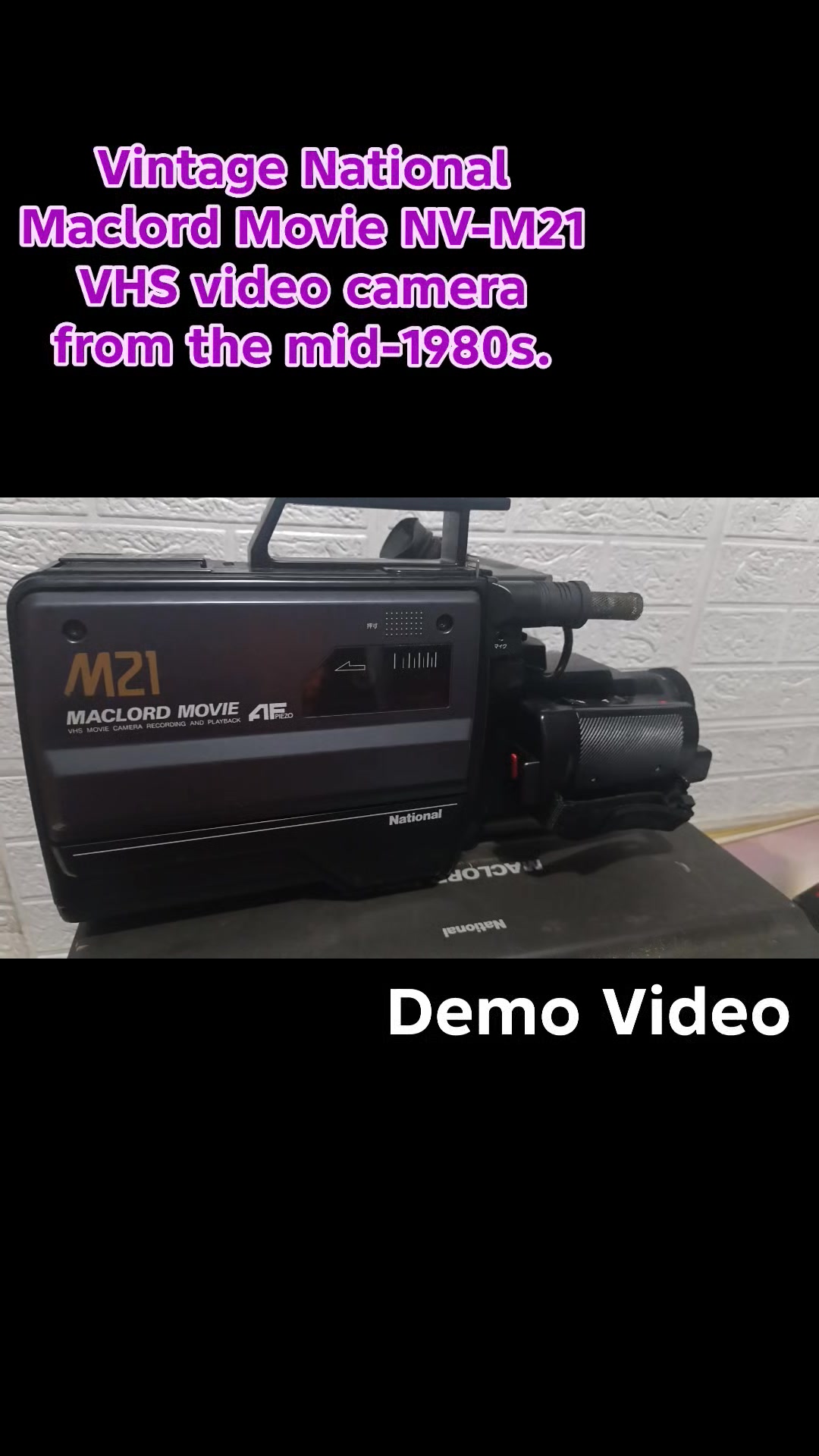 2,500.00 Vintage National Maclord Movie NV-M21 VHS video camera
