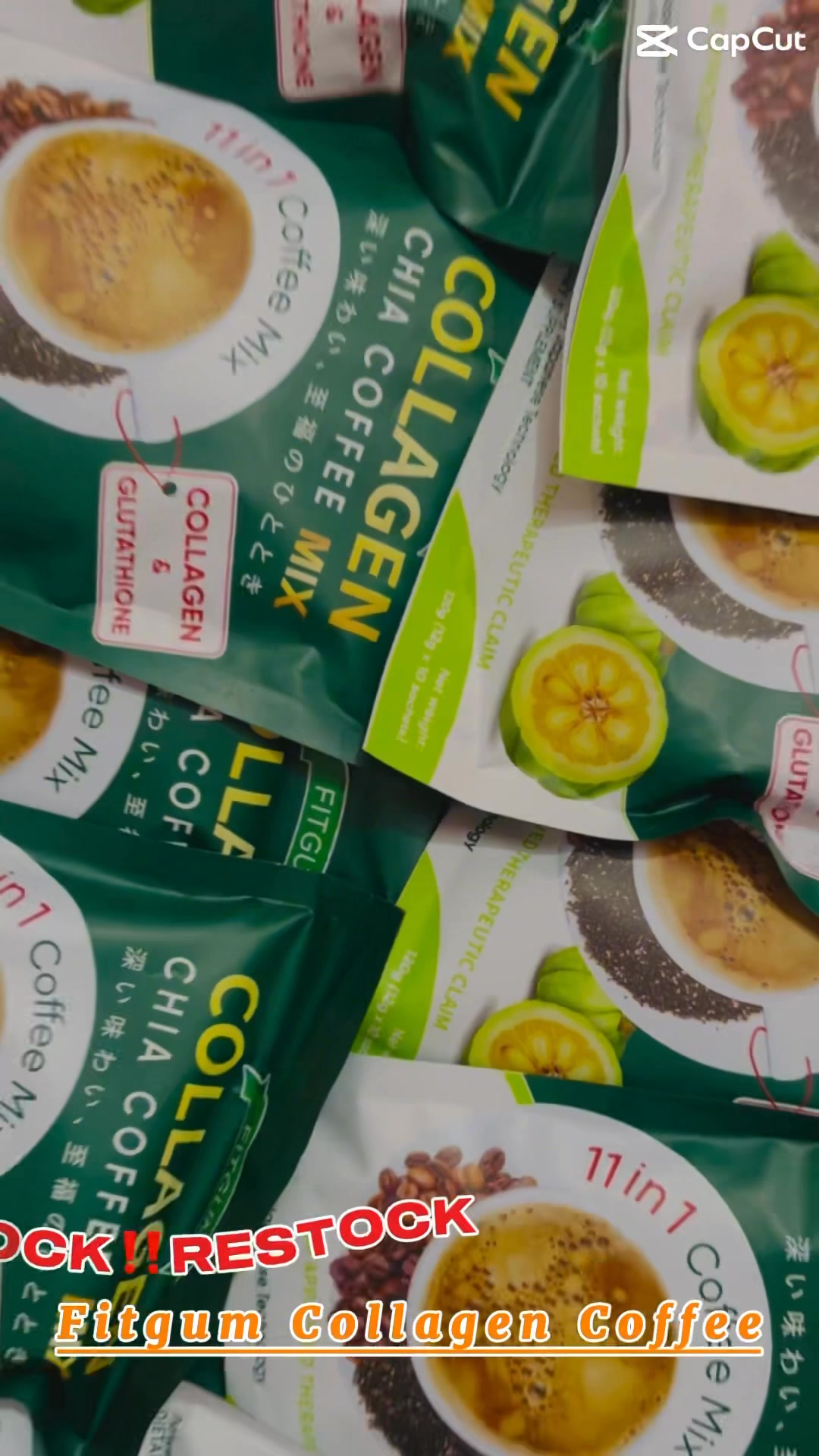 ☕️FITGUM 20X Collagen Chia Coffee, is a powdered instant coffee