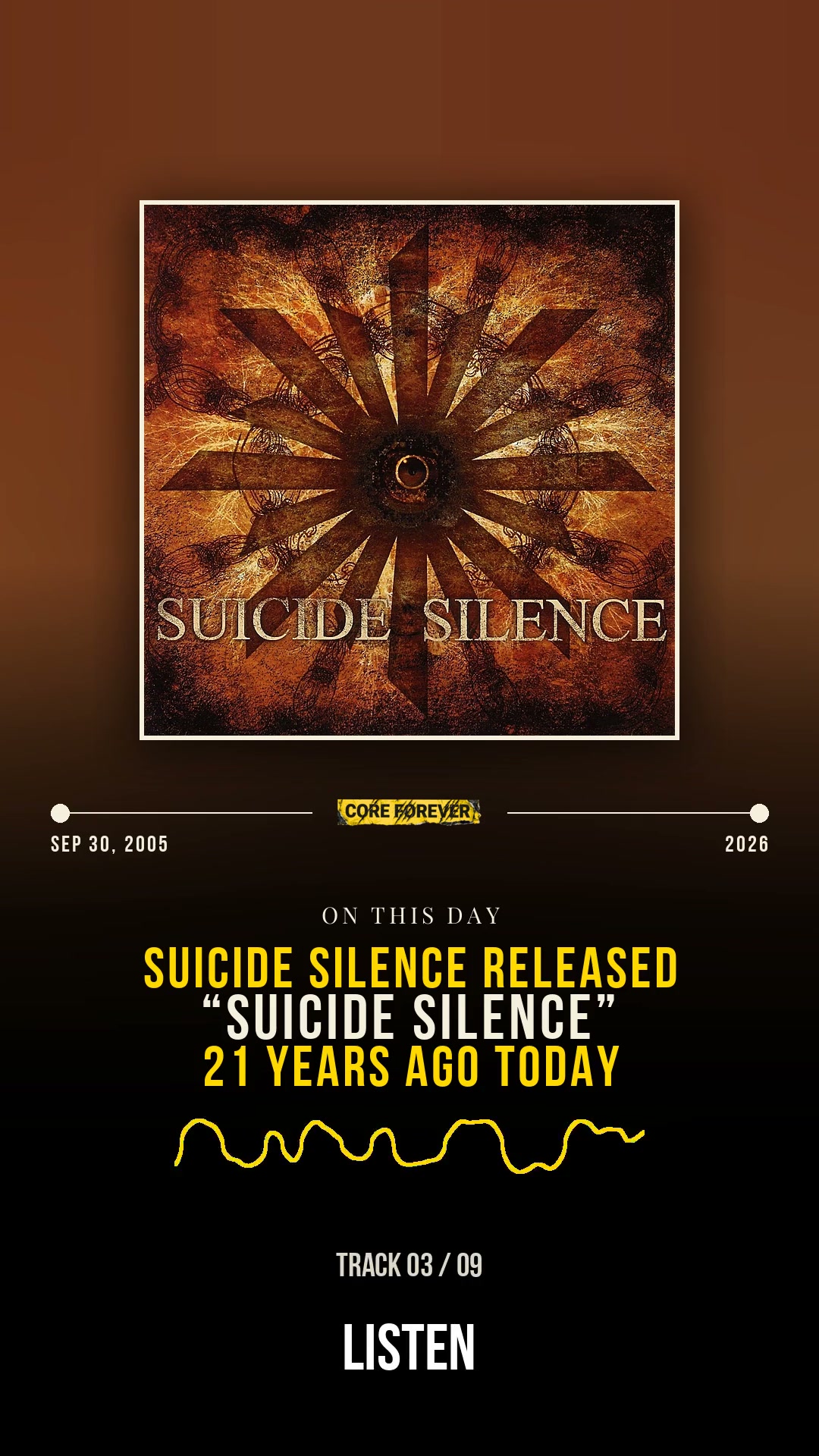 洋楽 SUICIDE SILENCE / SUICIDE SILENCE The self titled EP by Suicide Silence turns 21 today. It came out