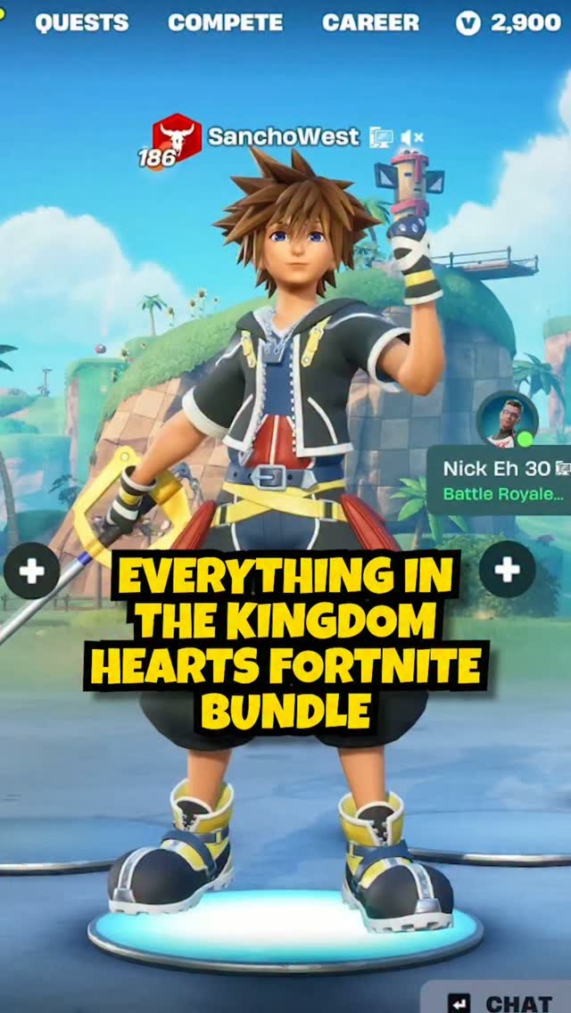 Everything in thr Kingdom Hearts X Fortnite Bundle in the Fortnite