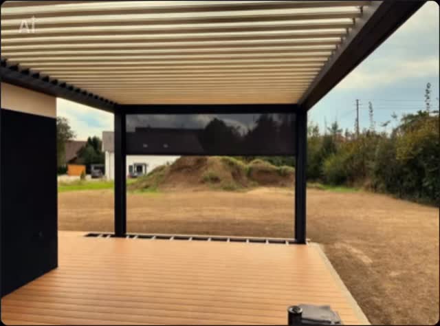 markise uv beständig Ersatzdach für 2 x 6 m Verstellbar Welle Markisenstoff Sonnenschutz Wasserdicht Wellenmarkise Uv-Beständig Segeltuch für Garten Pergola Balkon Terrasse, Hellgrau Gewicht:1500 Gramm Vorzeltteppich Befestigung-Klammer Camping Bella Italia