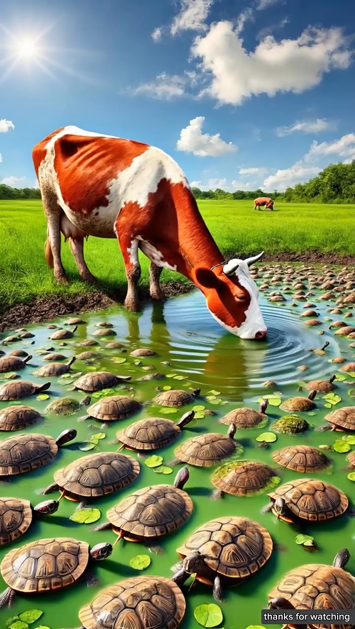 A 236 of turtles got wrapped around the cow's body 😭 #cow #animals # ...