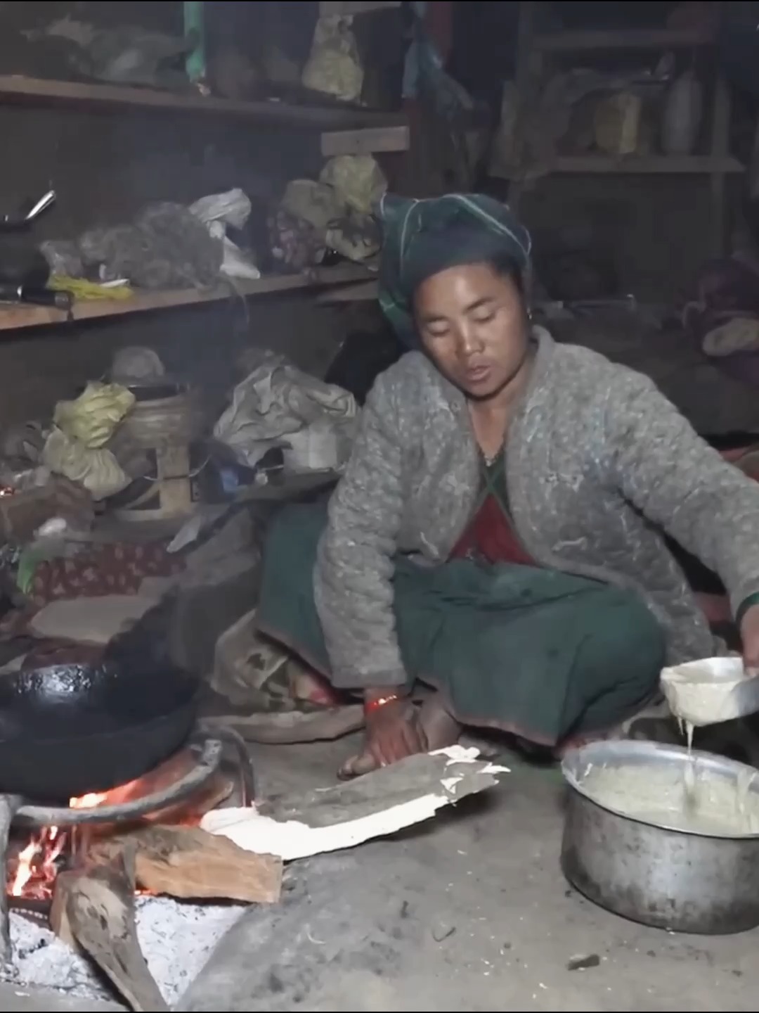 Traditional village documentary cooking delicious food in the village.# ...