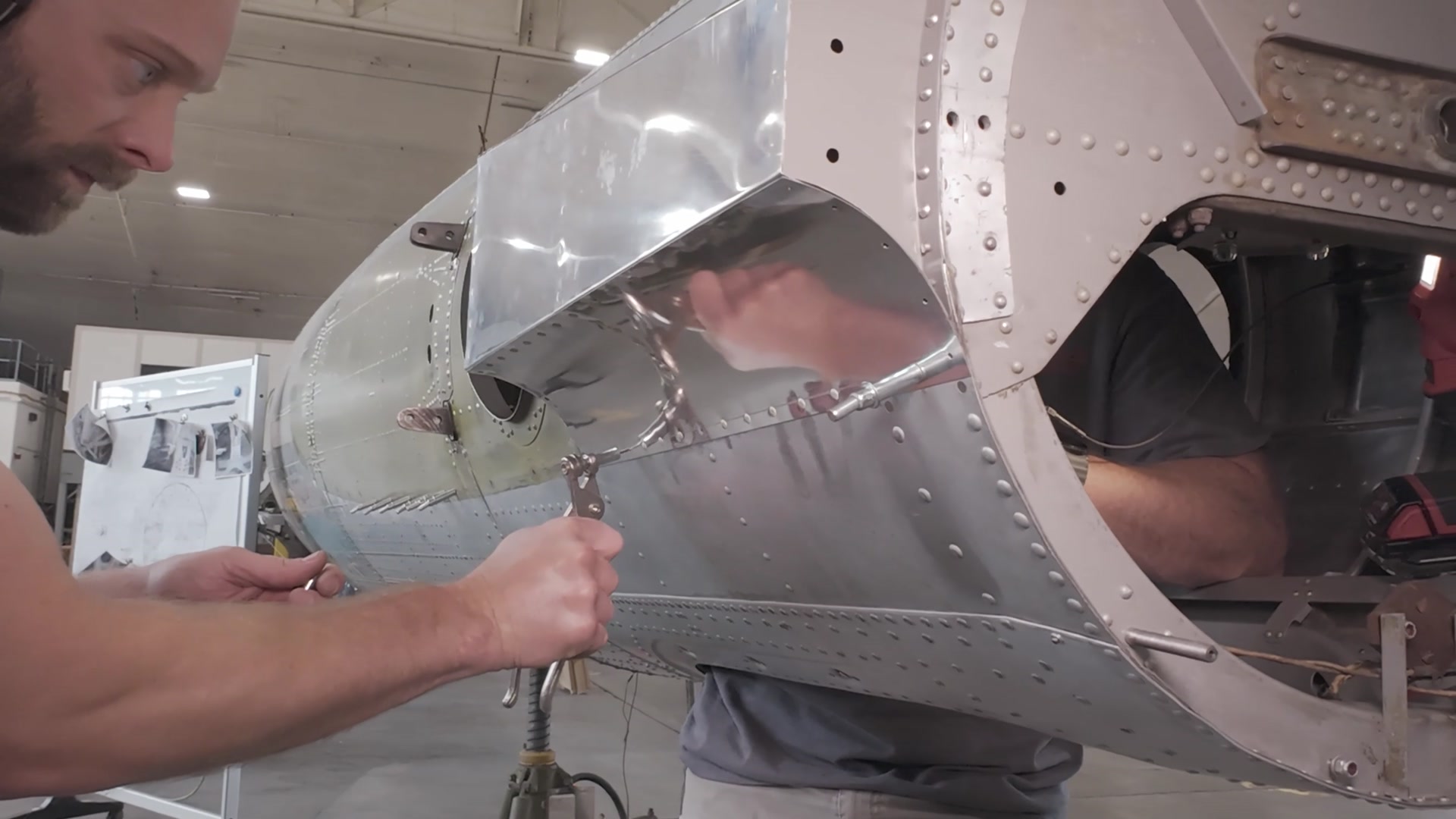 Here's a look at rivets, clecos, and a bucking bar used on the B-17D ...