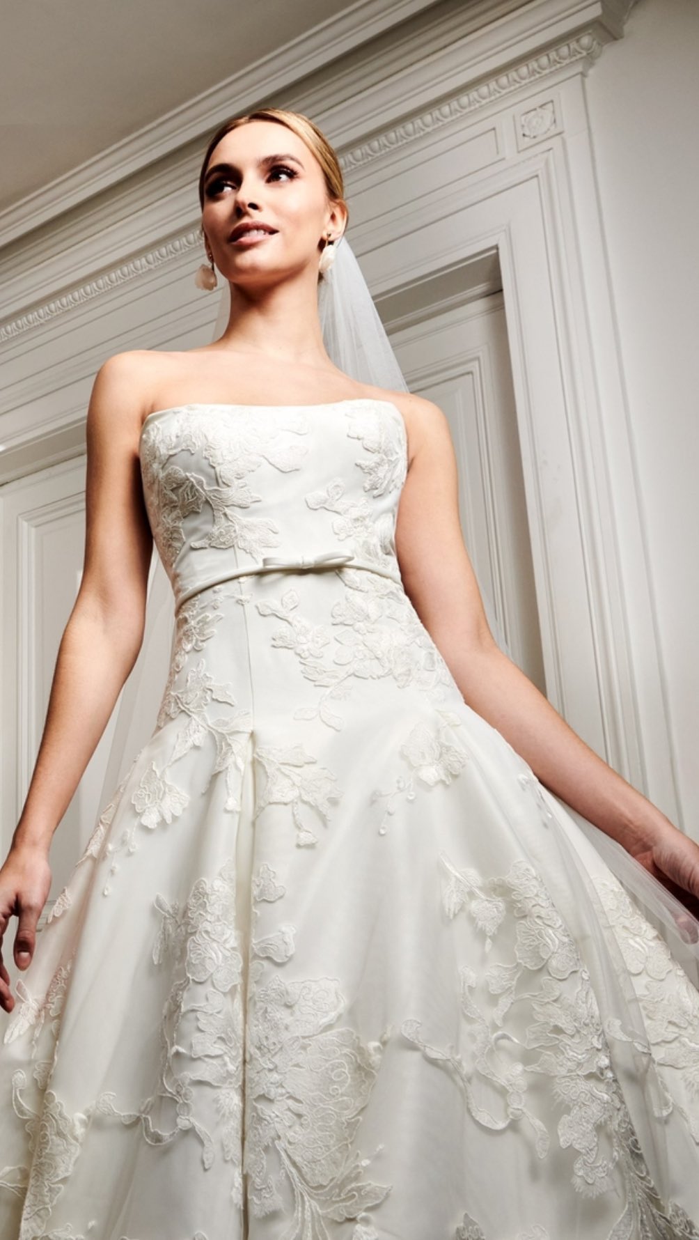 reign greer dresses || Collection , #KFgreer is a stunning drop waist ballgown with a strapless pointed scoop neckline. The bodice features a delicate mikado bow & the dramatic skirt is finished with covered oos-core