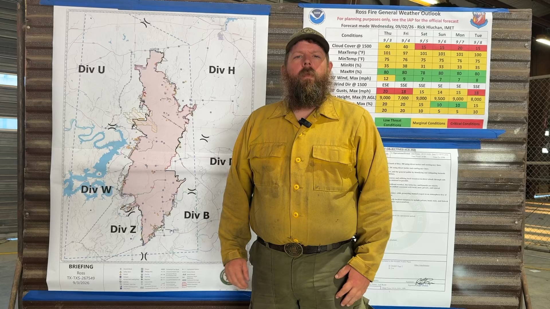 The Ross Fire in Palo Pinto County remained active on all flanks