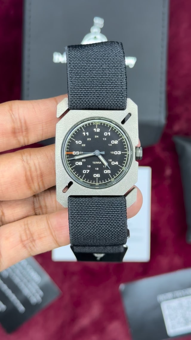 😍DWC TERRA 32mmx44mm Black Dial Grade 2 Titanium Case Vintage