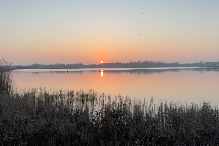 A quiet glass of wine by the water, golden hour settling in - The