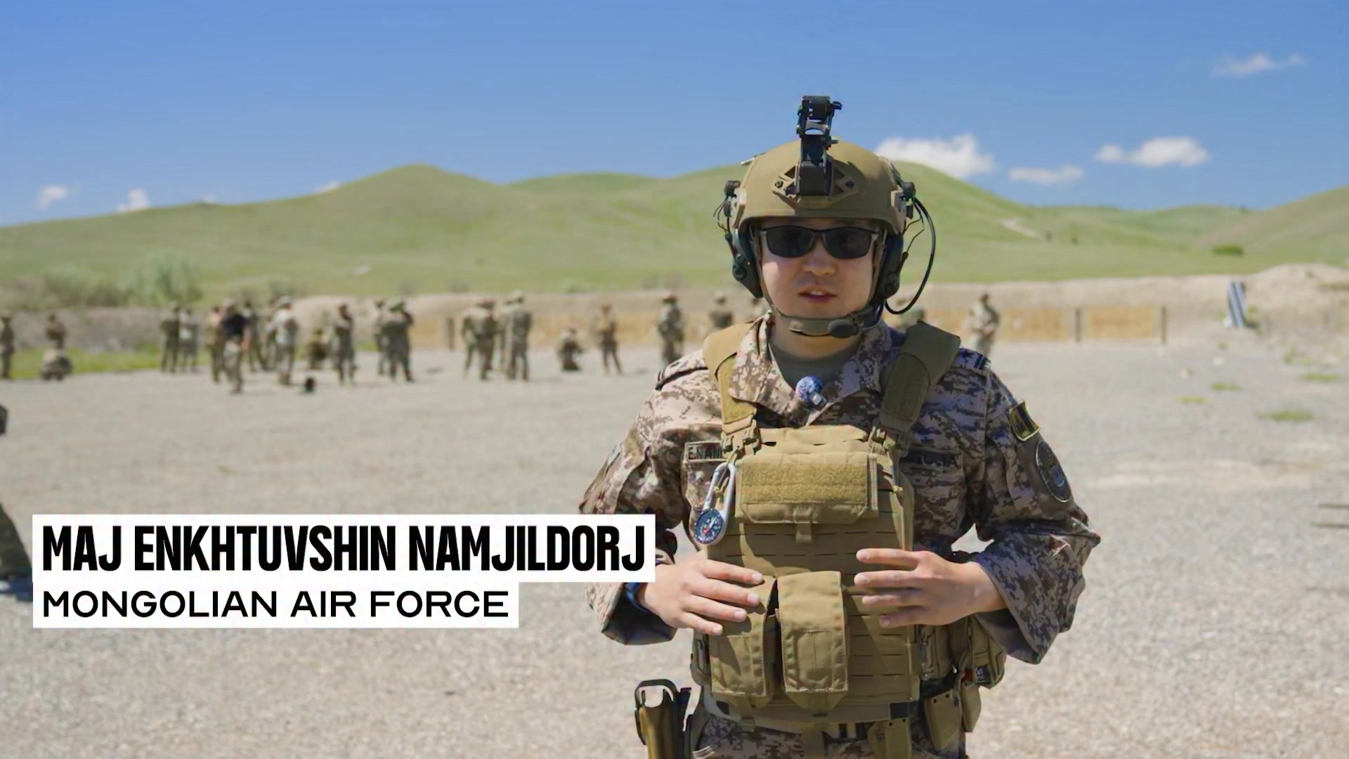 Maj. Enkhtuvshin Namjildorj from the Mongolian Air Force talks 
