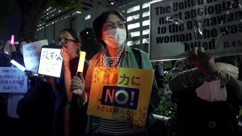 N.O.R.O.・Next Okinawan Riot Operation Protests erupt in Tokyo after a US Marine was named as the prime