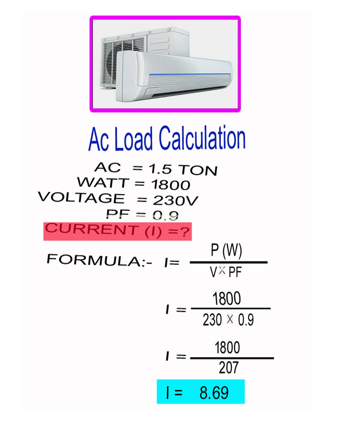 Ac Load Calculation. এসির লোড ক্যালকুলেশন।। #technology #engineering # ...