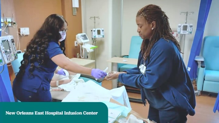 Expert infusion therapy is available at New Orleans East Hospital., Our Infusion Center provides a comfortable, convenient setting for patients receiving specialized treatments, with a dedicated team 