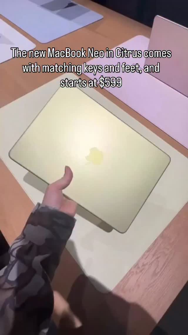 The MacBook Neo comes in four colors: Silver, Blush, Citrus, and