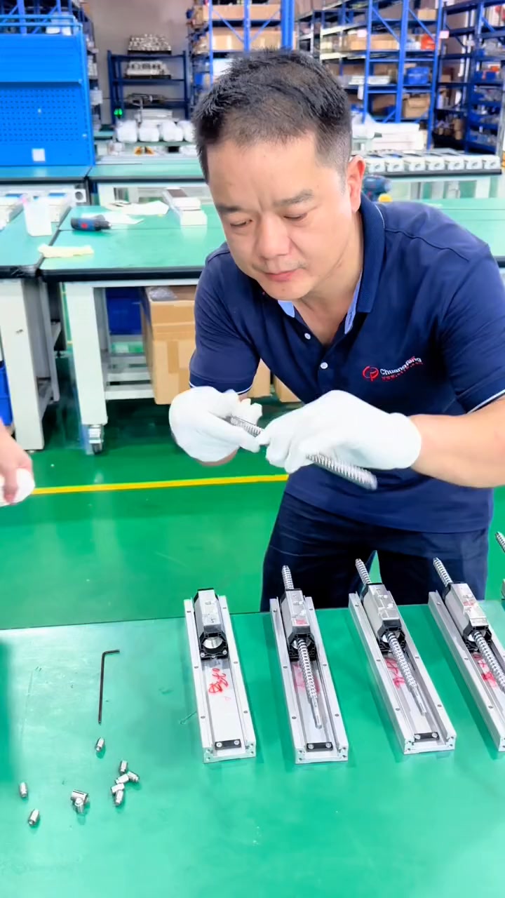 Embedded Ball Screw Linear Module — The aluminum body and guide rail ...