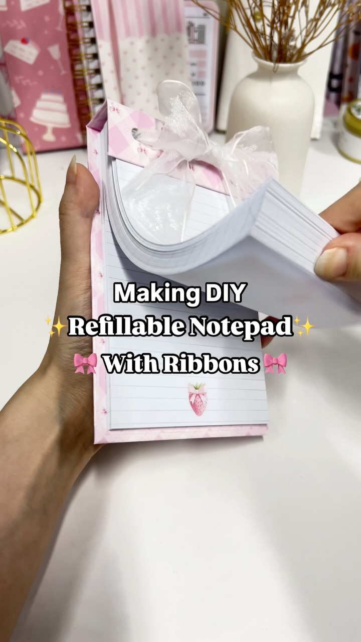 Making a DIY Refillable Notepad with Ribbons 🎀 🥰 Materials & Equipment ...