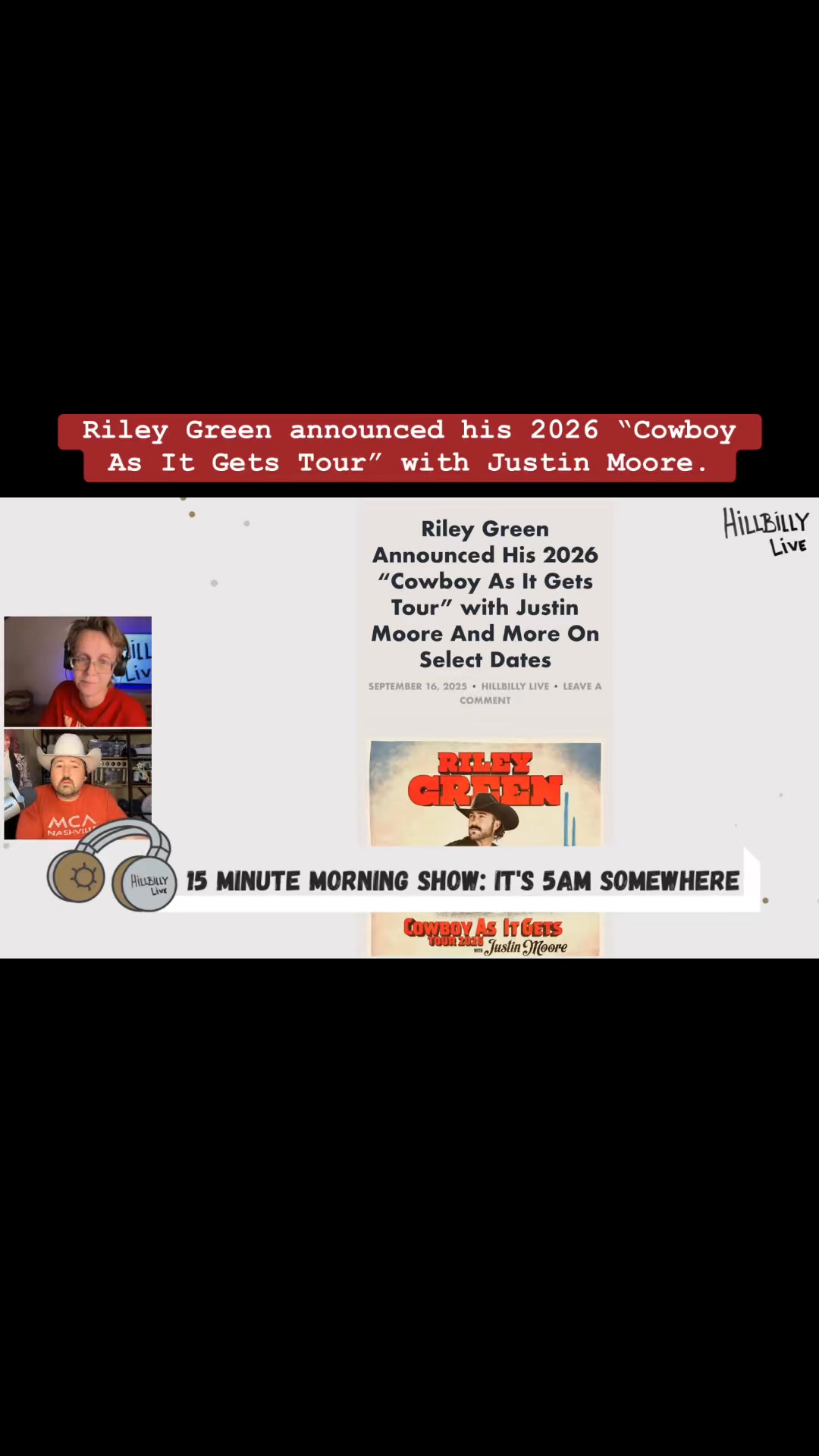 Riley Green announced his 2026 “Cowboy As It Gets Tour” with Justin ...