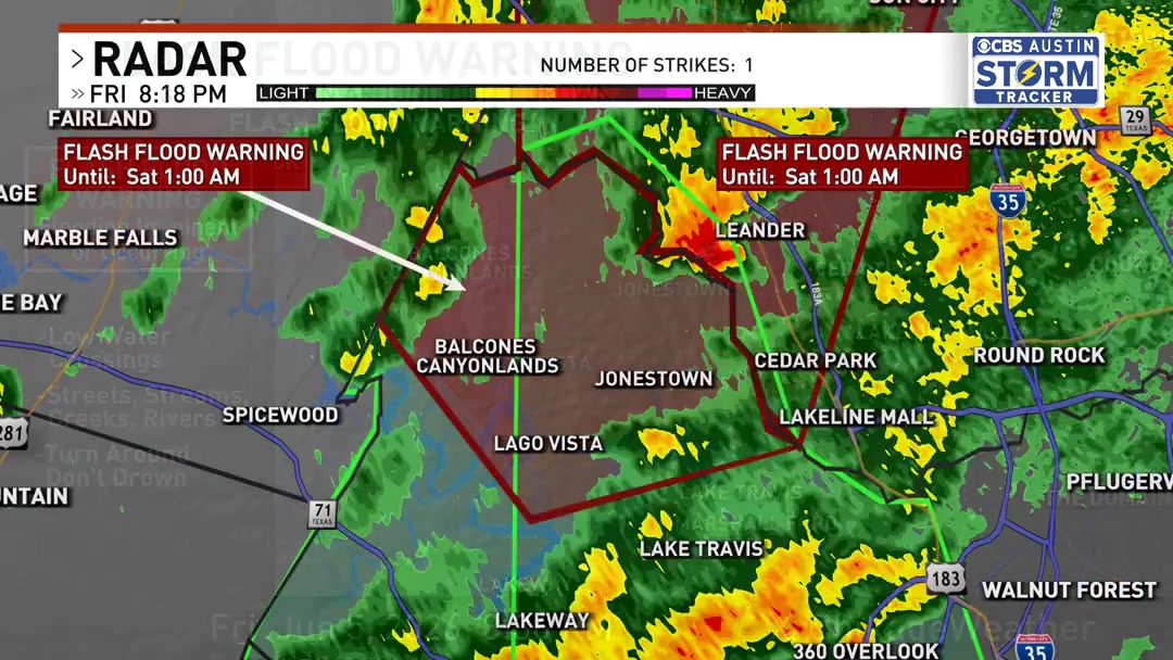 FLASH FLOOD WARNING for Travis Co. until Jun 06 1:00AM. Turn