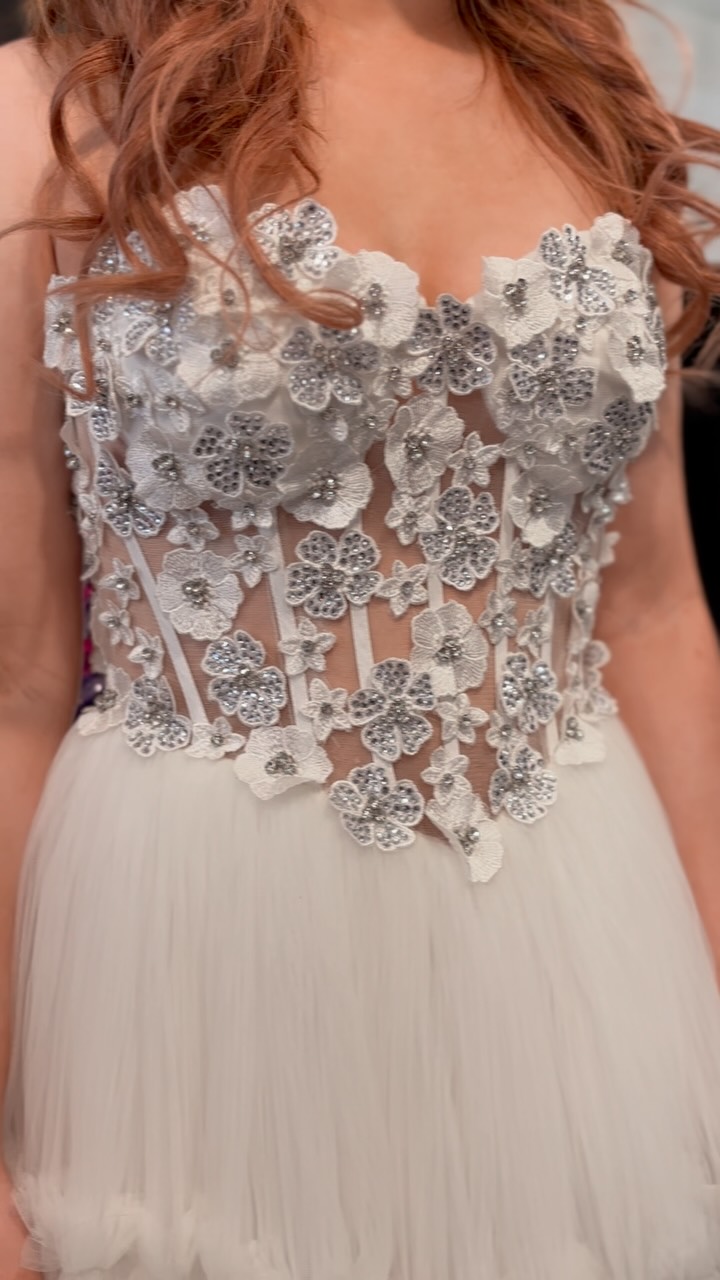 formal dresses in anchorage She didn’t just find a dress… she found the one. 🤍✨, The dreamy floral bodice, the soft tulle, the sparkle—this gown was made for unforgettable moments. 🌸, Save this for your bridal inspiration! 👰 FBads_2_ClearthewaypromoUS