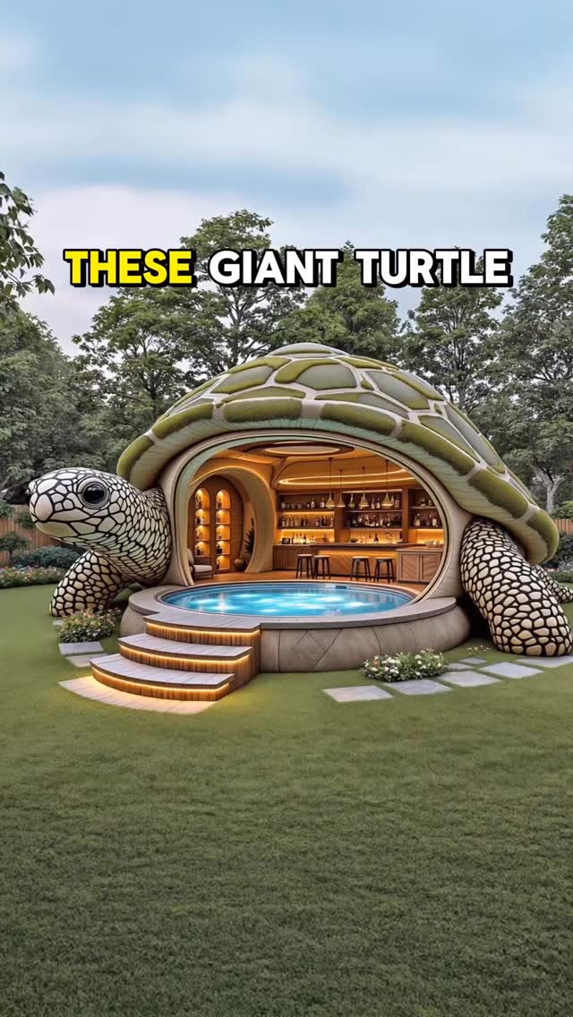 I never knew I needed a giant turtle shaped hot tub shelter until just ...